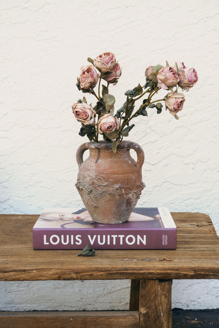 2 Artificial Vintage Style Roses