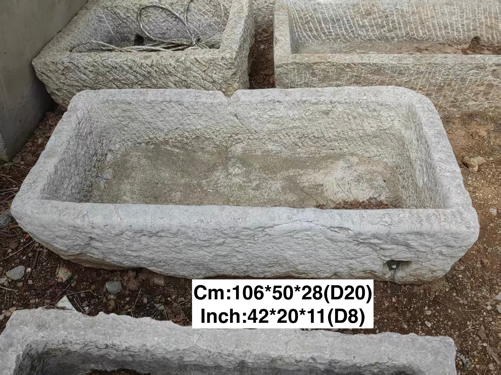 (Pre-order)Limestone Trough - Rectangular