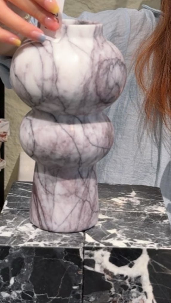 Sculptural Marble Vase – Lilac Marble