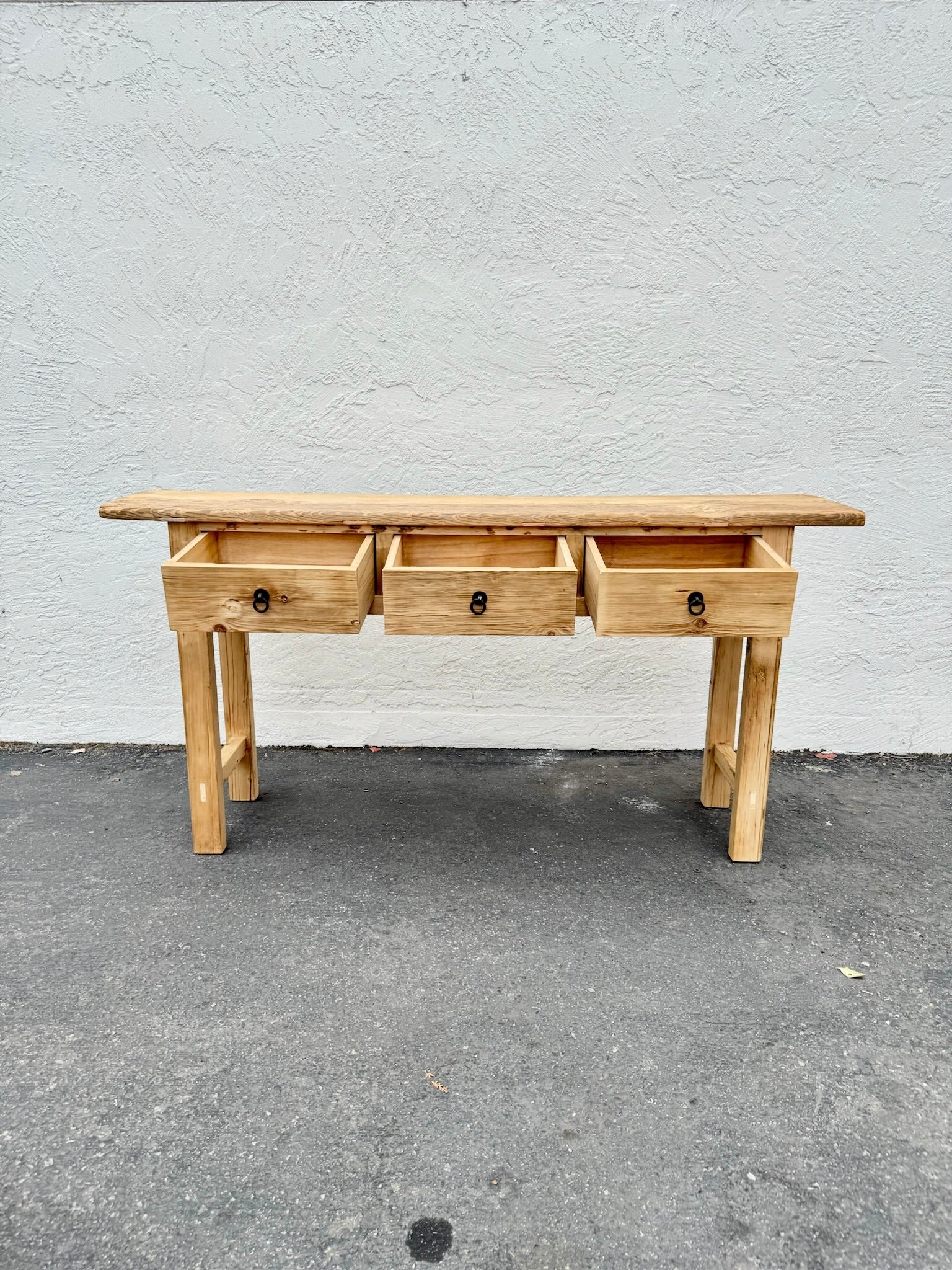 Kai Vintage Reclaimed Elm Wood Console Table with Drawers--2 sizes
