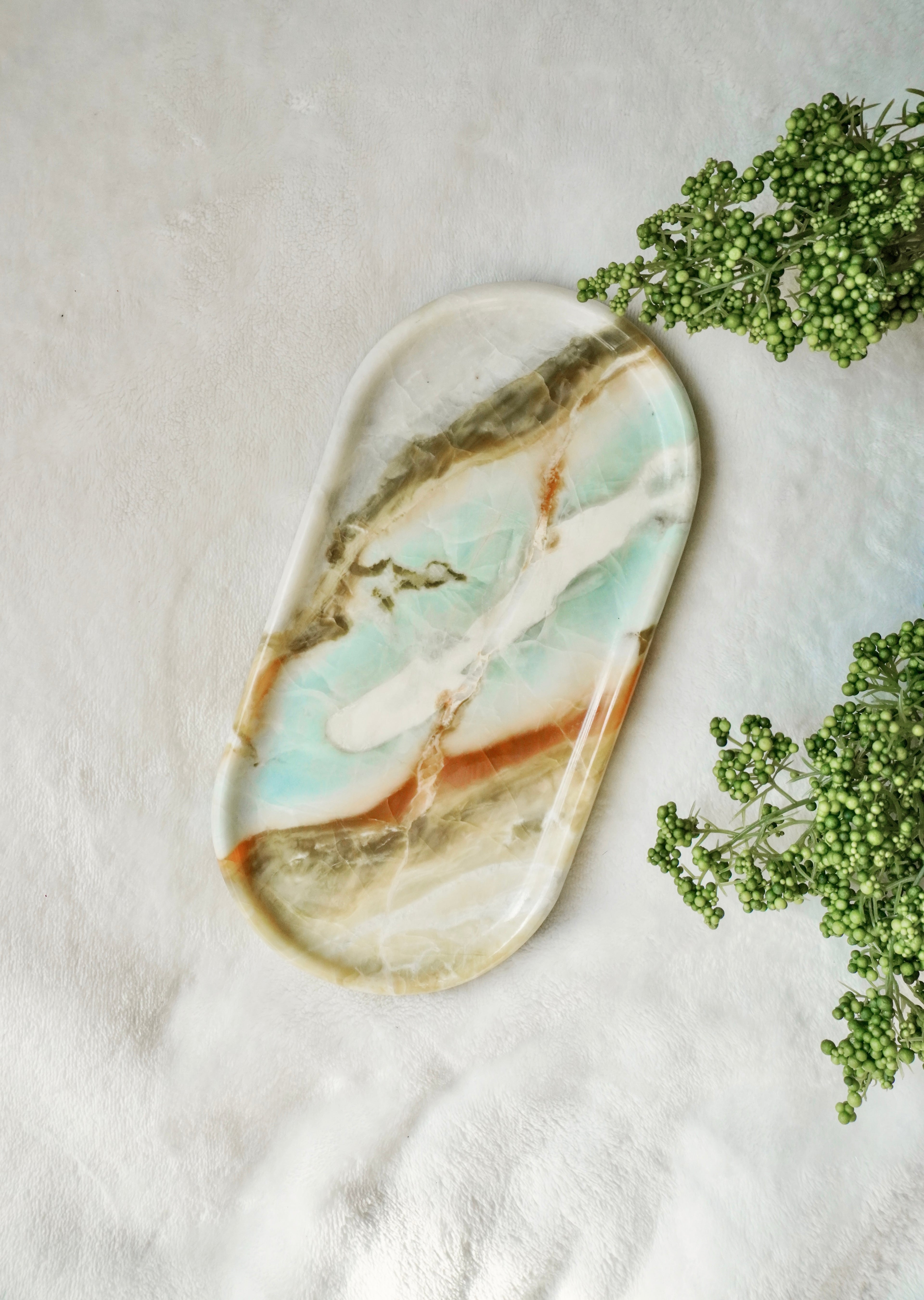 Oval Marble Tray--Various Colors
