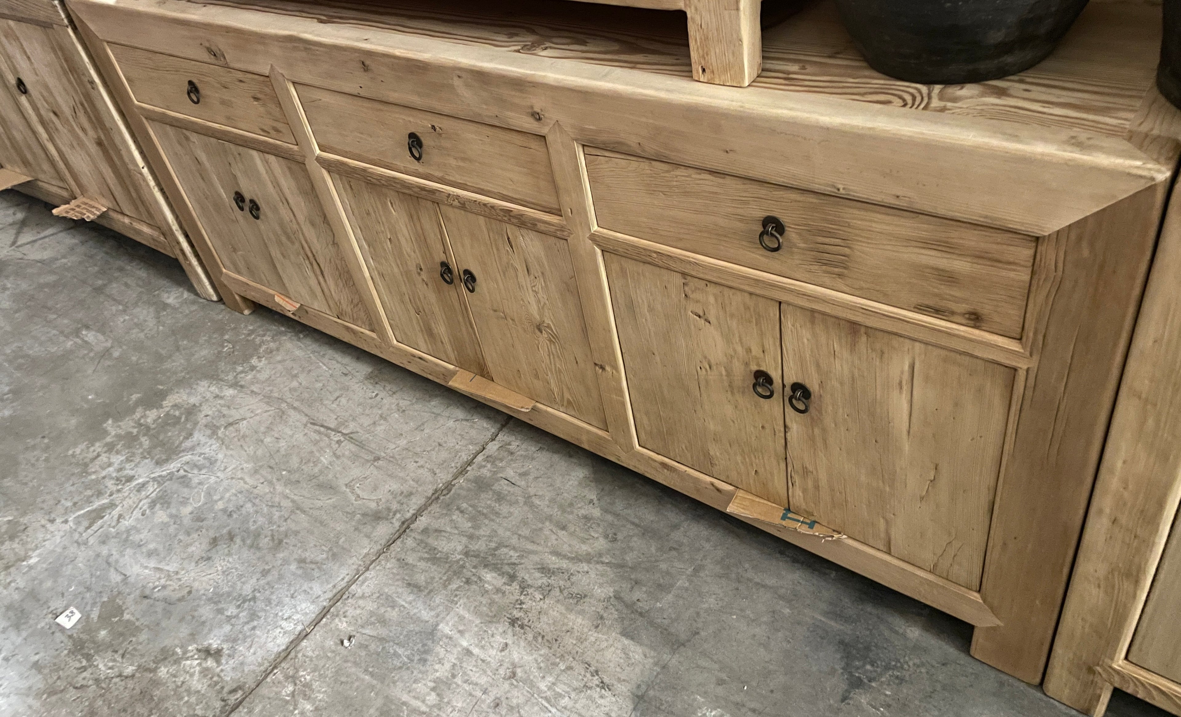 Yun Vintage Pine Wood Sideboard With Drawers-3 Sizes