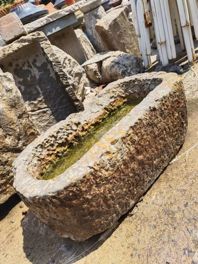 Oval Vintage Stone Trough Sink