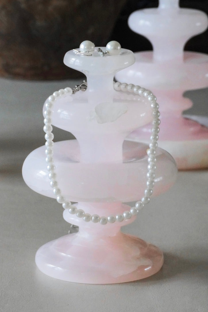 Pink Onyx Jewelry Holder,Marble Candle Holder