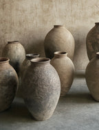 Vintage Rustic Clay Pot with Handles - Pearl Shape, Xia Dynasty