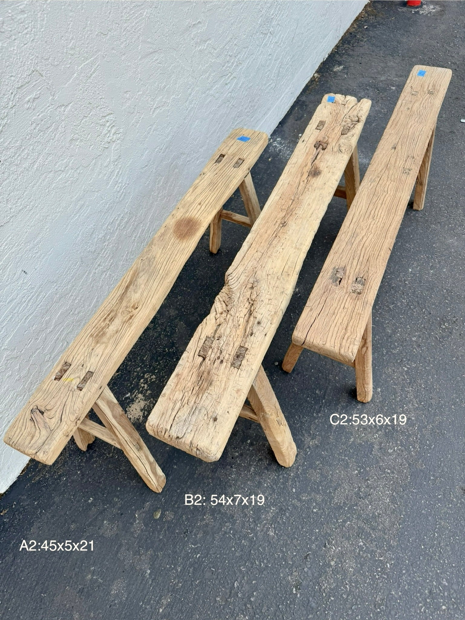 Vintage Wabi-Sabi Rustic Elm Wood Bench - Regular Size