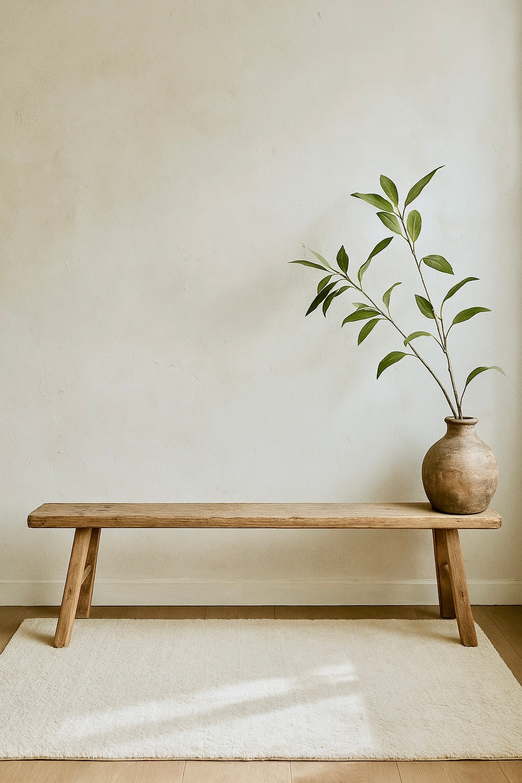 Vintage Wabi-Sabi Rustic Elm Wood Bench--- Longer Size