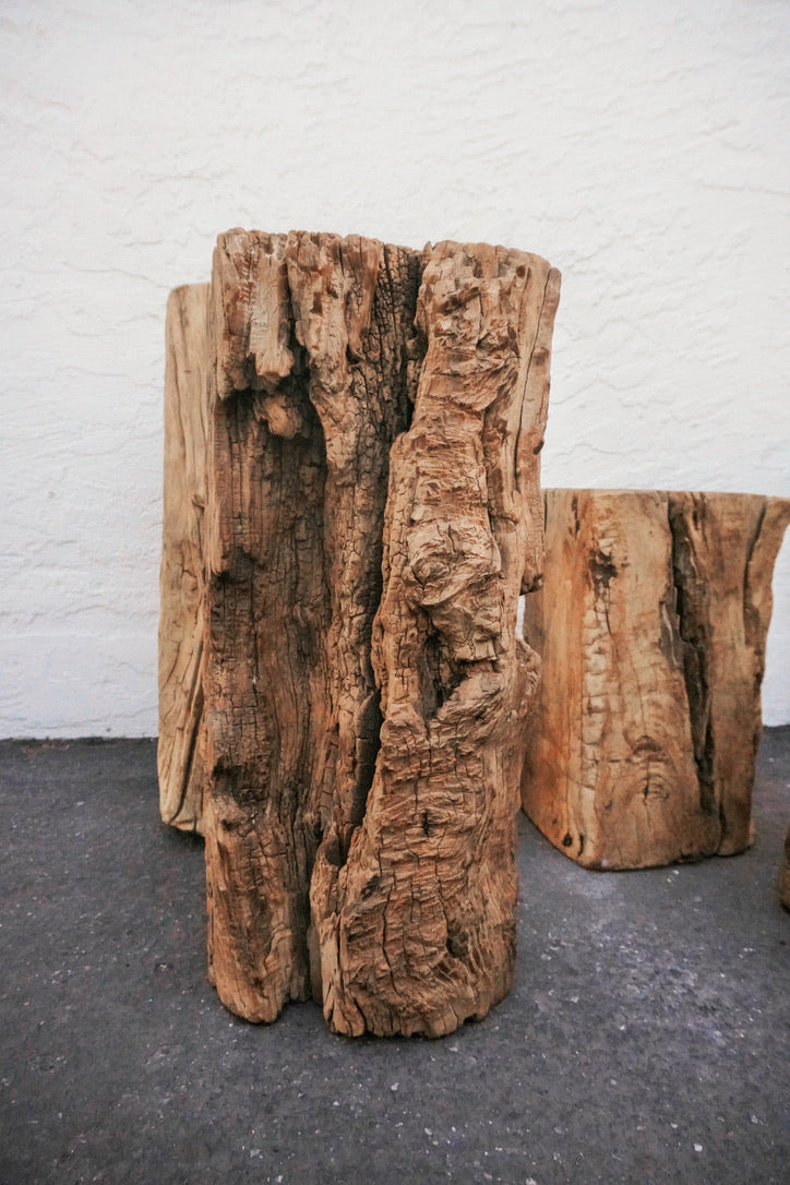 Antique Natural Tree Trunk Stool