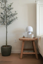 Harmony Vintage Rustic Elm Wood Round Side Table