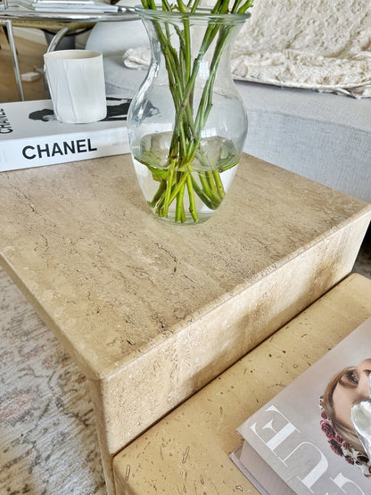 Vintage Travertine Coffee table with seperated two pieces