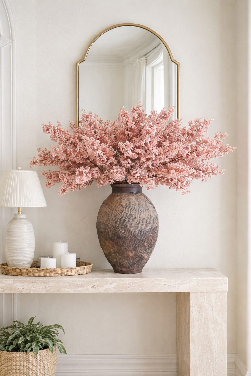 Tall Artificial Berry Stem Bundle, Pink, 32‘’