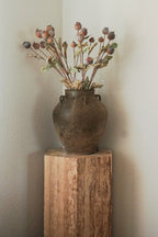 Vintage Rustic Clay Pot with Handles - Pearl Shape