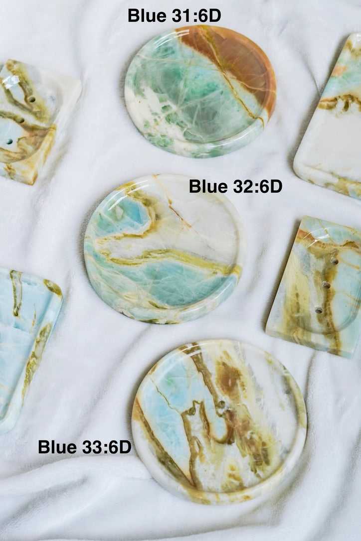 Luxury Green Blue Marble Tray Collection---Various Shape
