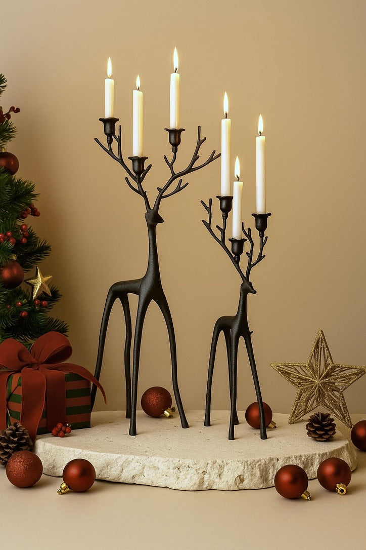 Cast Iron Reindeer Candle Holder