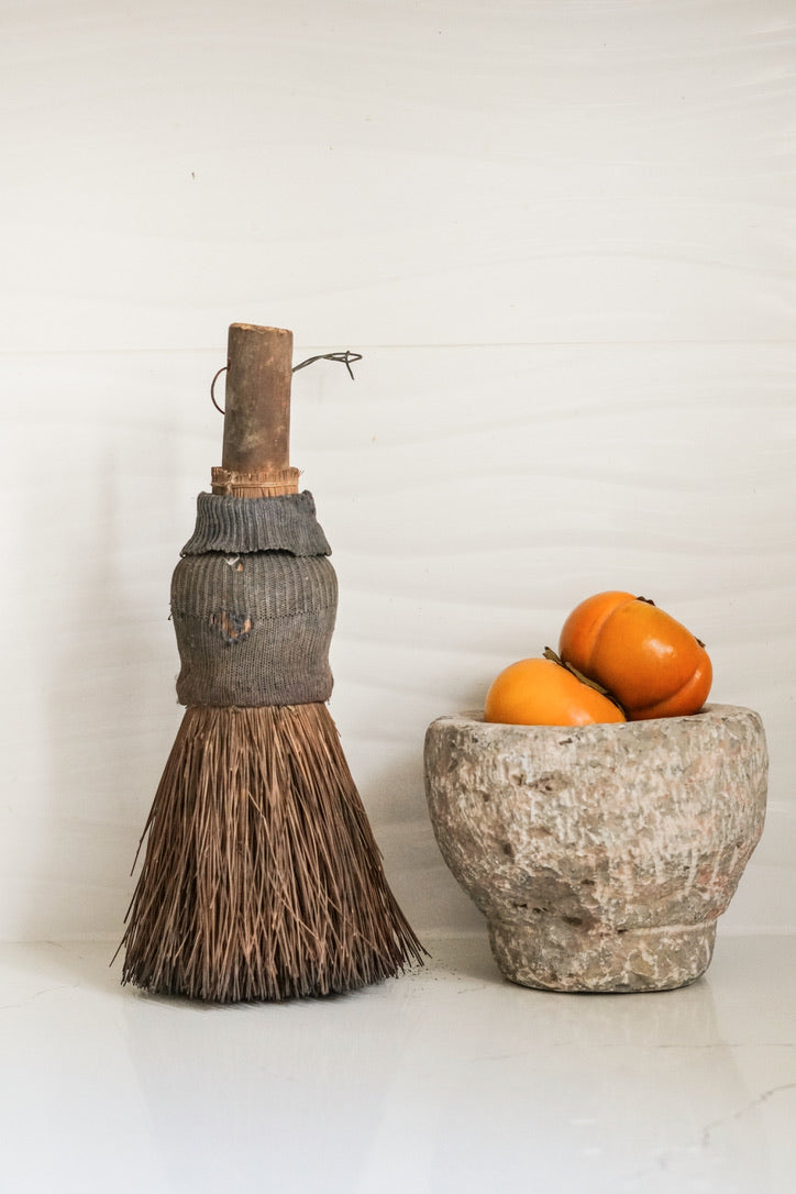 Vintage Stone Mortar, Wabi-sabi Stone Grinder Bowl, Farmhouse Style Stone Bowl