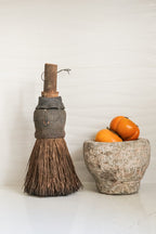 Vintage Stone Mortar, Wabi-sabi Stone Grinder Bowl, Farmhouse Style Stone Bowl
