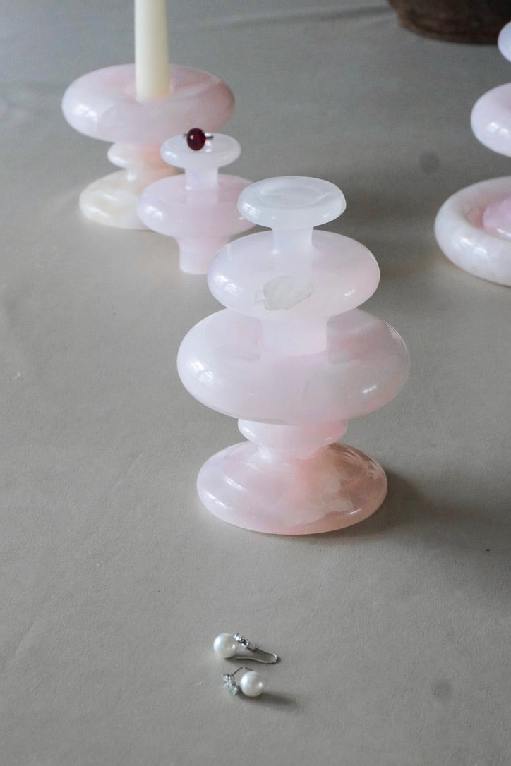 Pink Onyx Jewelry Holder,Marble Candle Holder