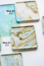 Luxury Green Blue Marble Tray Collection---Various Shape