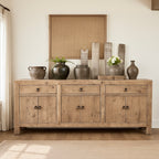 Yun Vintage Pine Wood Sideboard With Drawers-3 Sizes