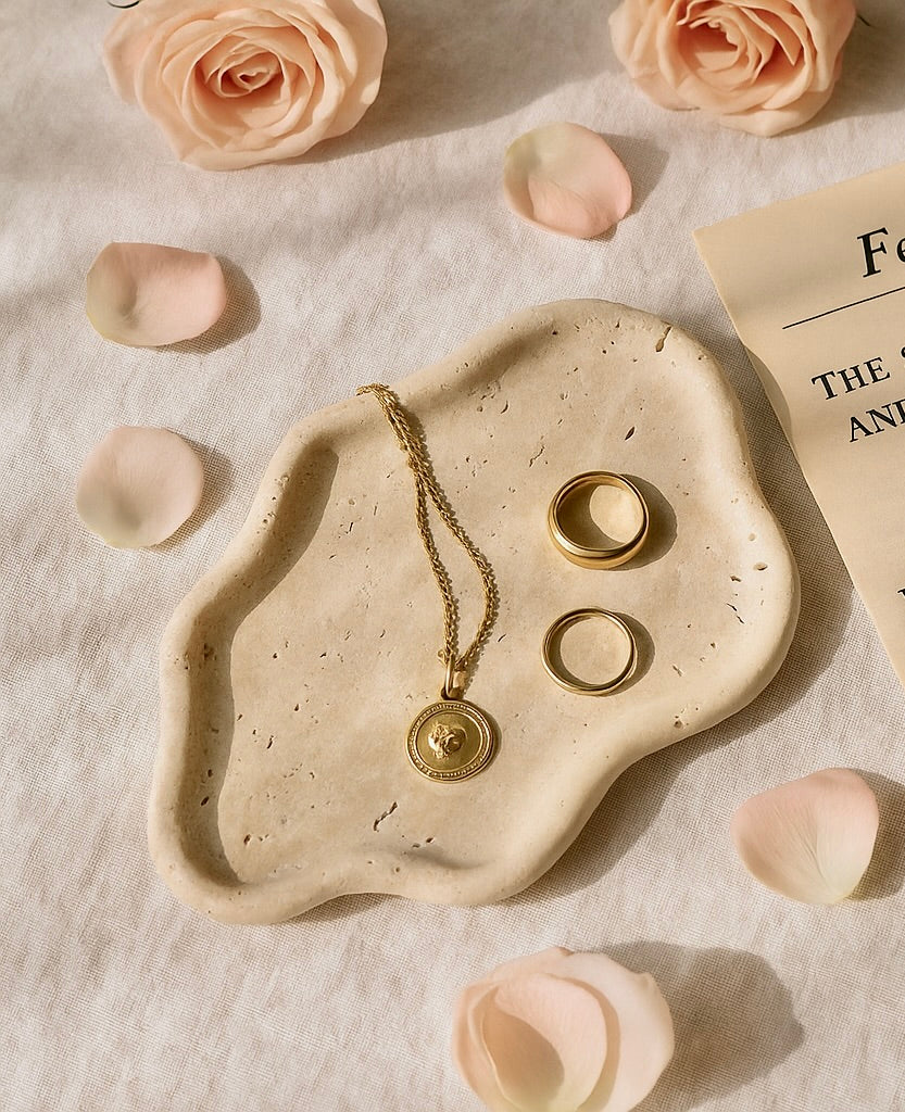 Travertine Cloud Decorative Tray