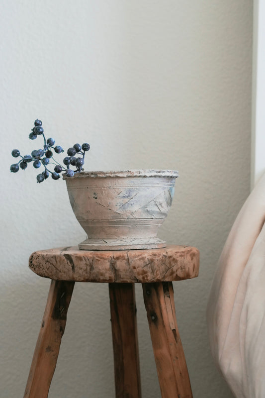 Rustic Vintage Clay Pottery Vase Planter