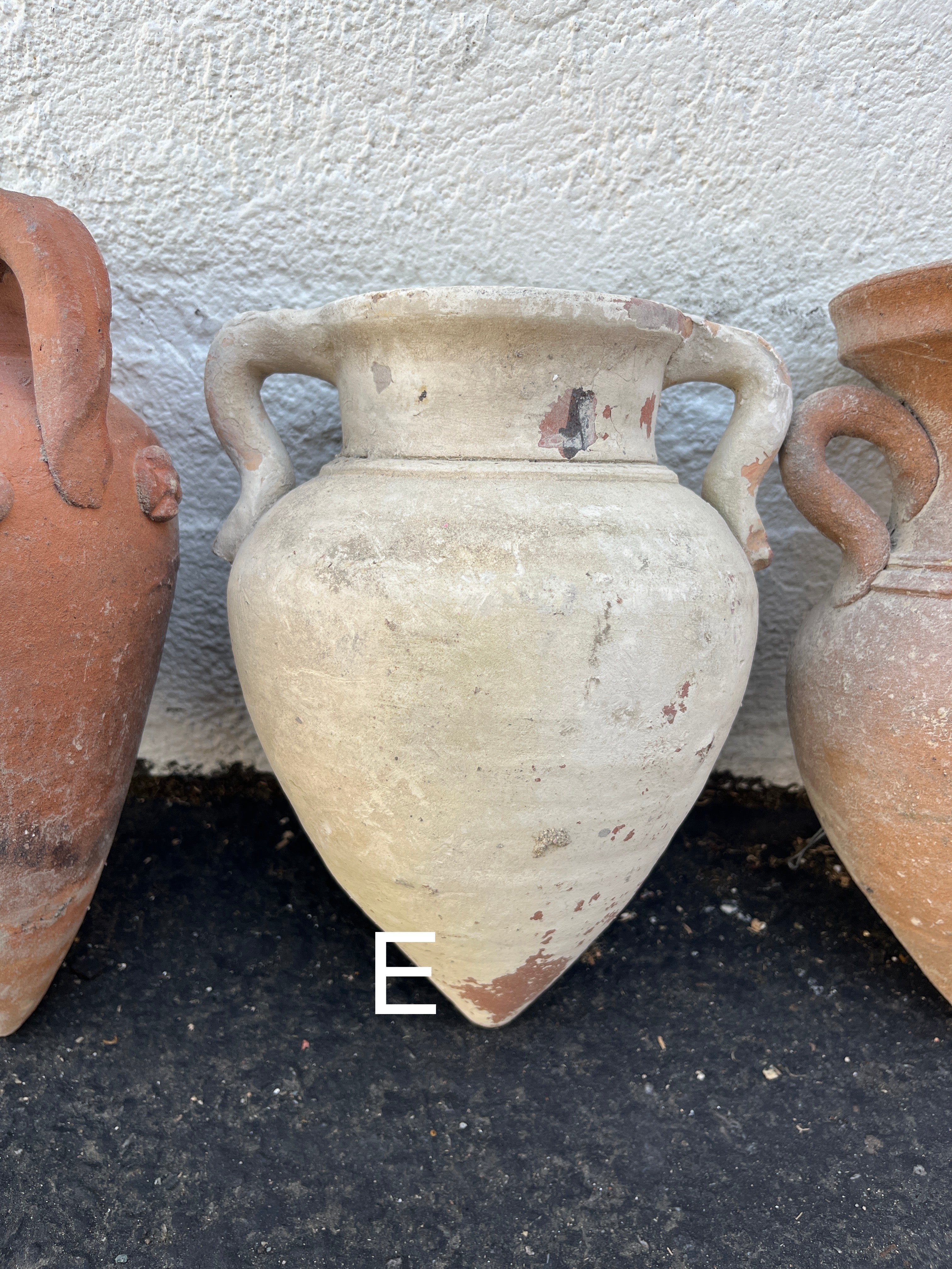 Vintage Rustic Hanging Amphora Pot with Pointed Base
