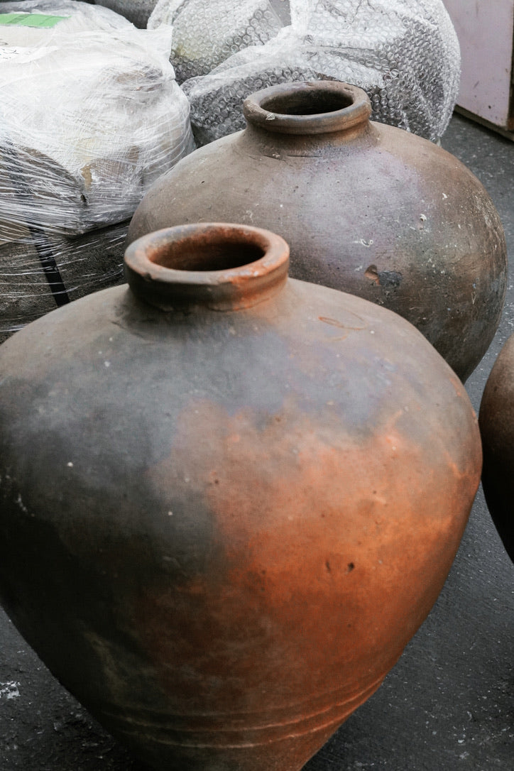 Vintage Chinese Earthenware Pot--Large Tall
