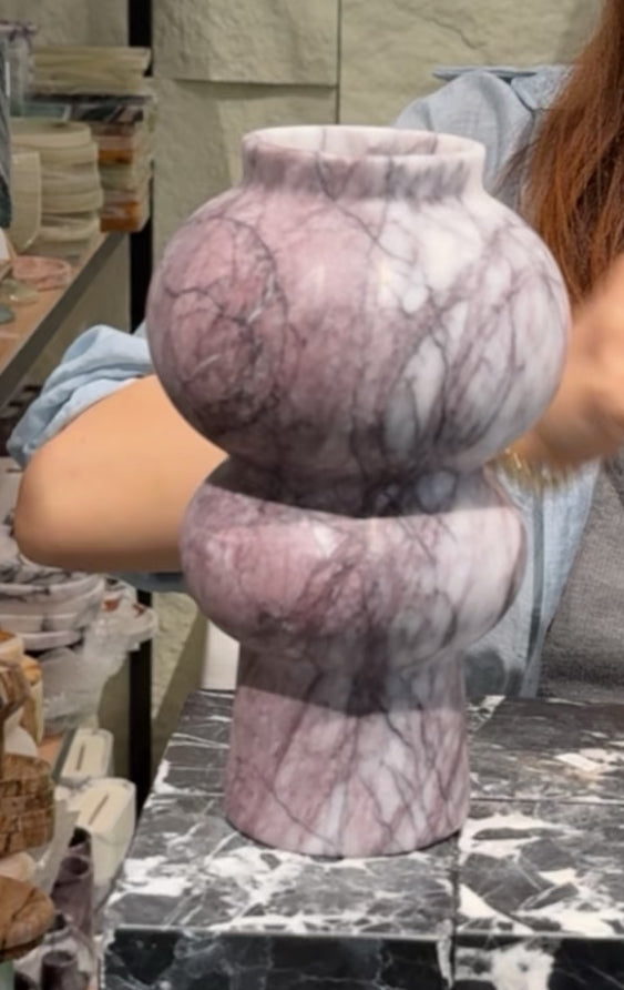 Sculptural Marble Vase – Lilac Marble