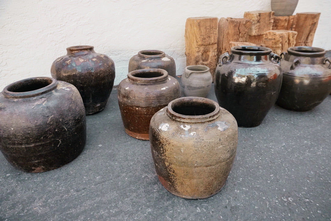 Vintage Rustic Brown Wine Pottery