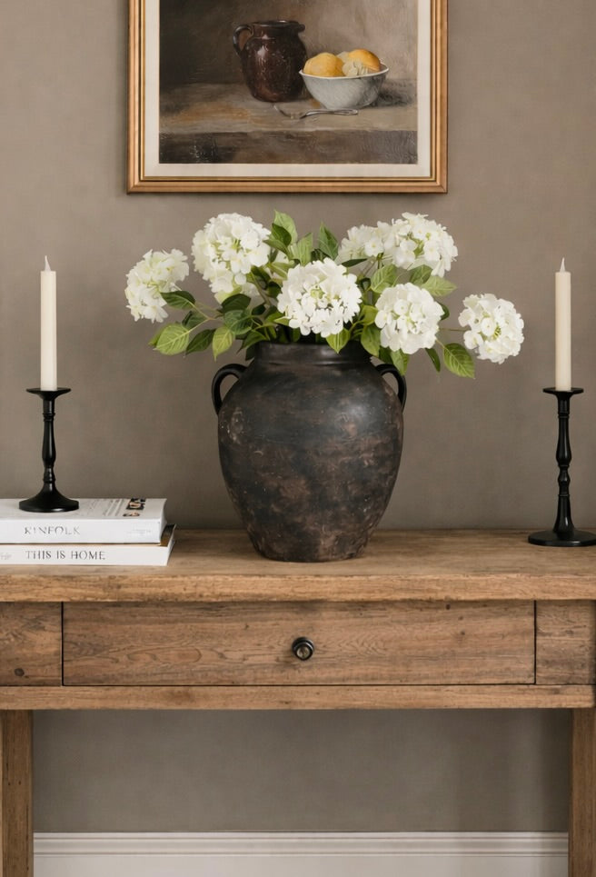 Vintage Rustic Clay Pot - Various Sizes, Grey Color