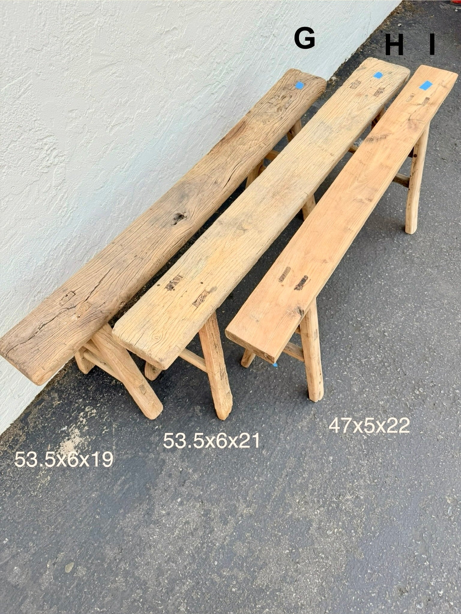 Vintage Wabi-Sabi Rustic Elm Wood Bench - Regular Size