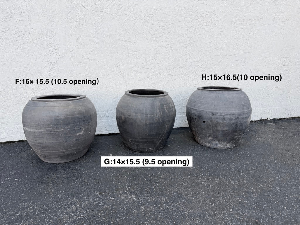 black clay plant pot Vintage Rustic Clay Planter-XLarge – Queena Clay
