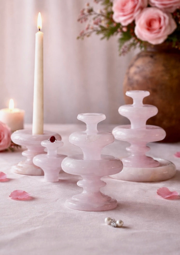 Pink Onyx Jewelry Holder,Marble Candle Holder