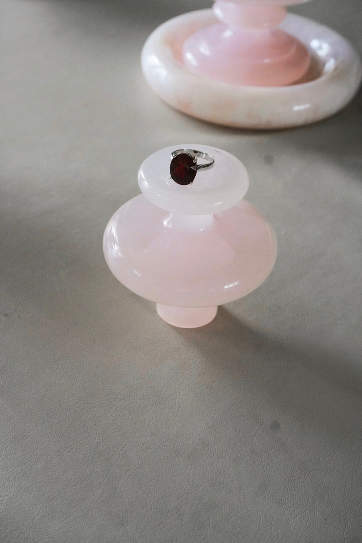 Pink Onyx Jewelry Holder,Marble Candle Holder