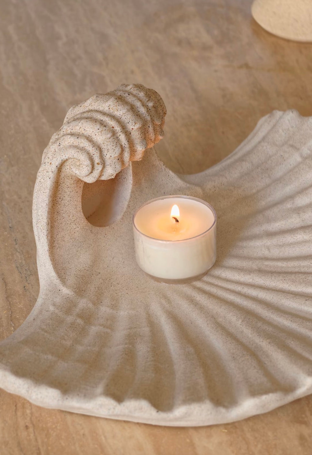 Natural Sandstone Seashell Wall Sconce