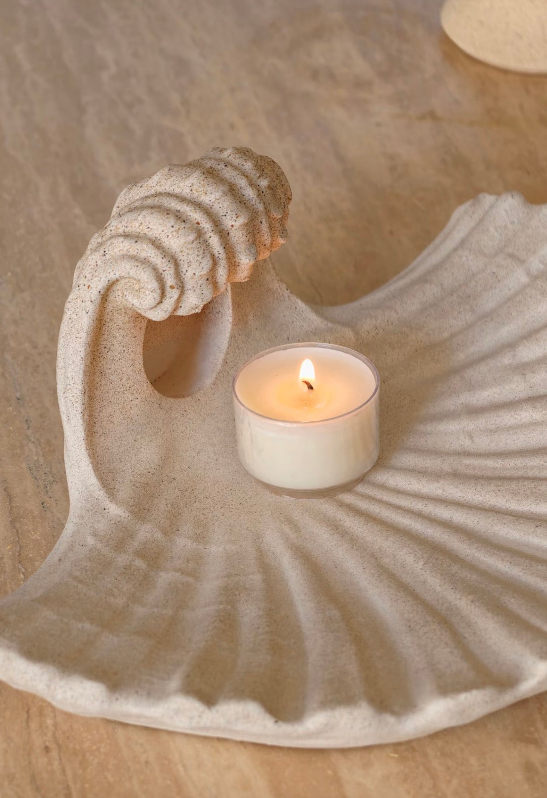 Natural Sandstone Seashell Wall Sconce