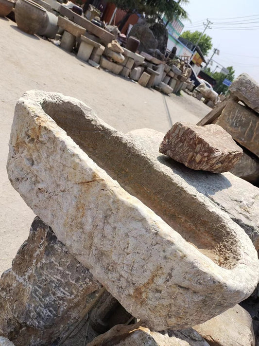 Oval Vintage Stone Trough Sink