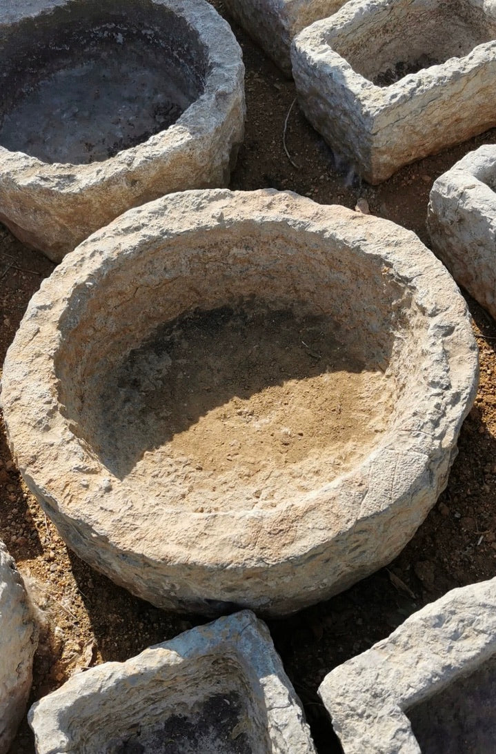 Round Vintage Stone Trough Sink - Apollo Series