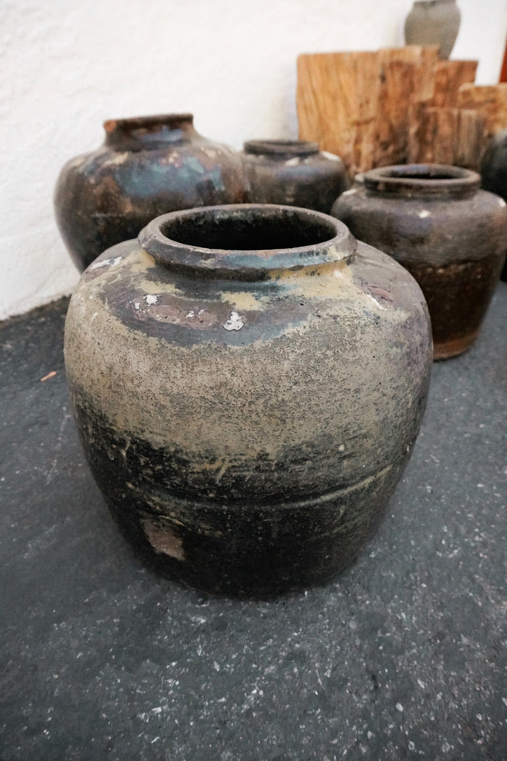 Vintage Rustic Brown Wine Pottery