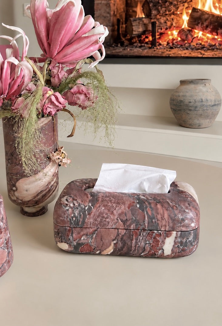 Italian Calacatta Viola Marble Tissue Box