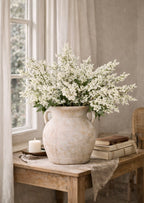 Artificial Berry With Leaves | White | 43''