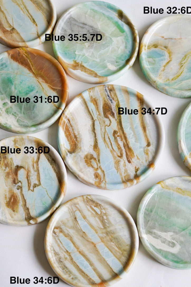 Luxury Green Blue Marble Tray Collection---Various Shape