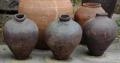 Vintage Chinese Earthenware Pot--Large Tall