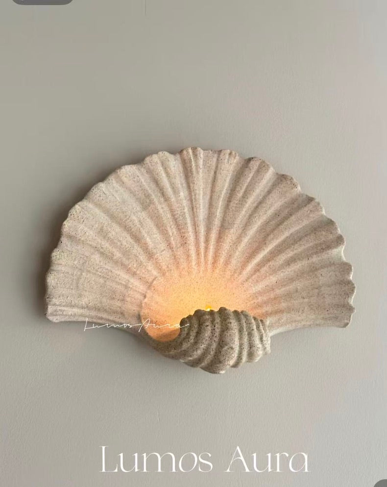 Natural Sandstone Seashell Wall Sconce