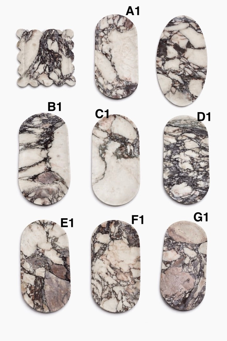 Oval Marble Tray--Various Colors