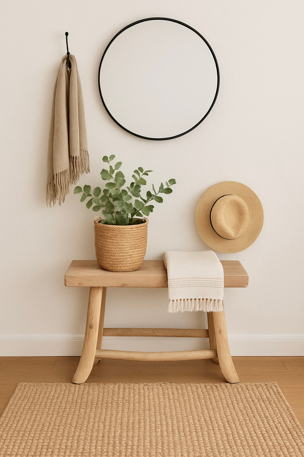 YangYi Vintage High Wood Console Stool