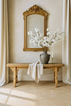 Vintage Rustic Elm Wood Bench--With Panel