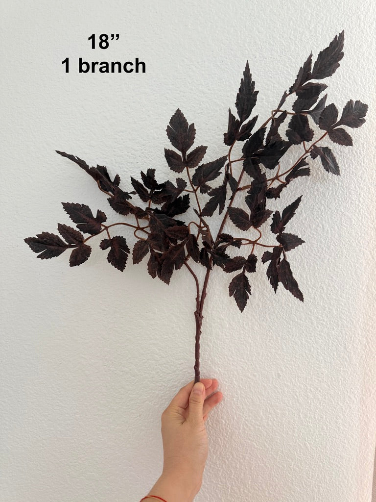 4 Stems Artificial Purple Cimicifuga Leaf Spray--18'' & 32'