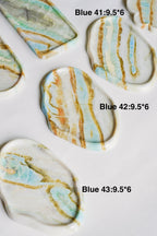 Luxury Green Blue Marble Tray Collection---Various Shape