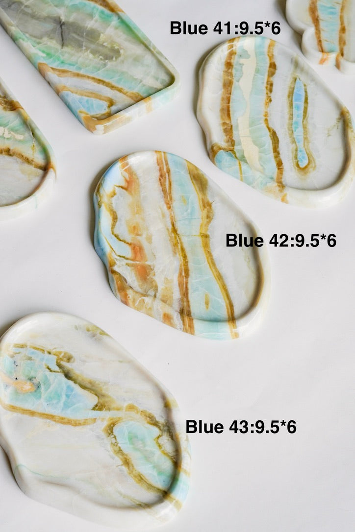 Luxury Green Blue Marble Tray Collection---Various Shape